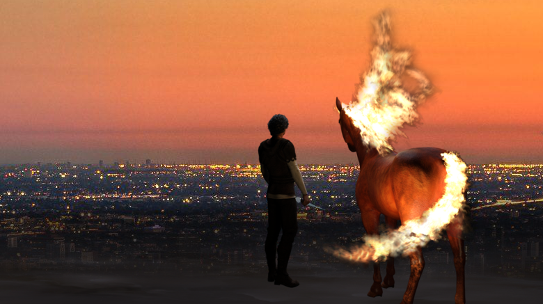 Herewiss and Sunspark gaze down at a strange alien world